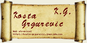 Kosta Grgurević vizit kartica